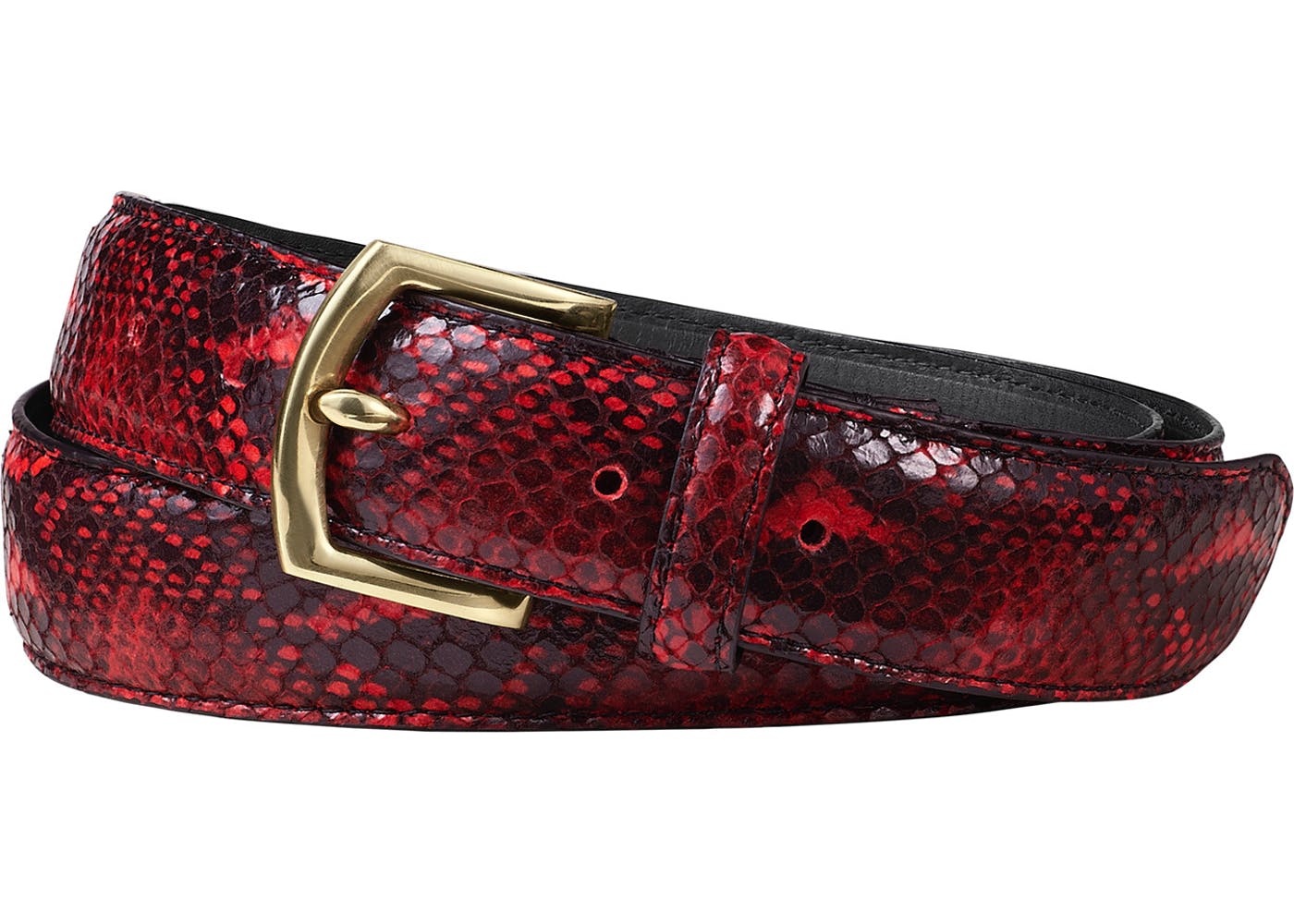 7 Downie St Faux Snakeskin Leather Belt in Black main image 0