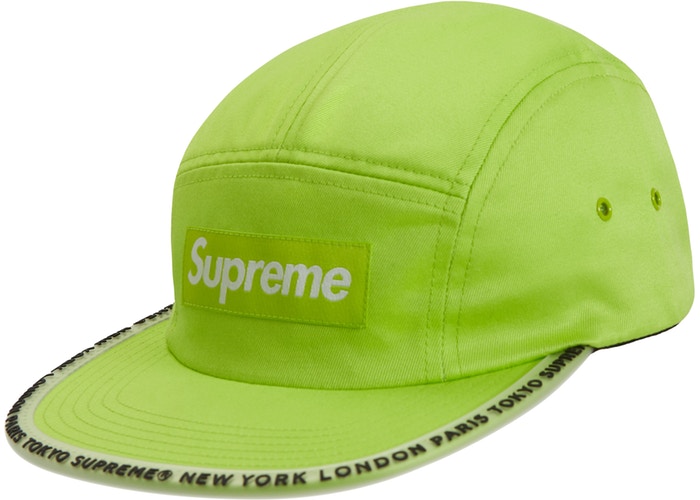 Supreme Worldwide Visor Tape Camp Cap Lime StockX News