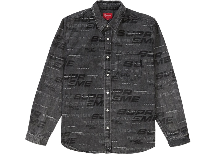 Supreme Dimensions Logo Denim Shirt Black Fall/Winter 2019