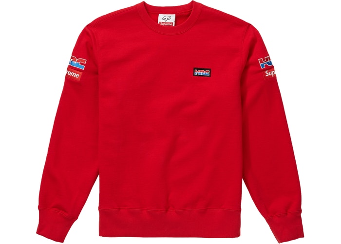 Supreme Honda Fox Racing Crewneck Red Fall/Winter 2019