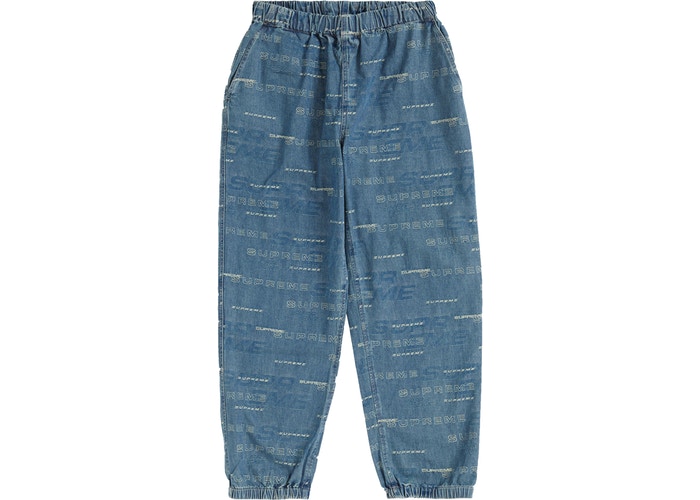 Supreme Dimensions Logo Denim Skate Pant Blue