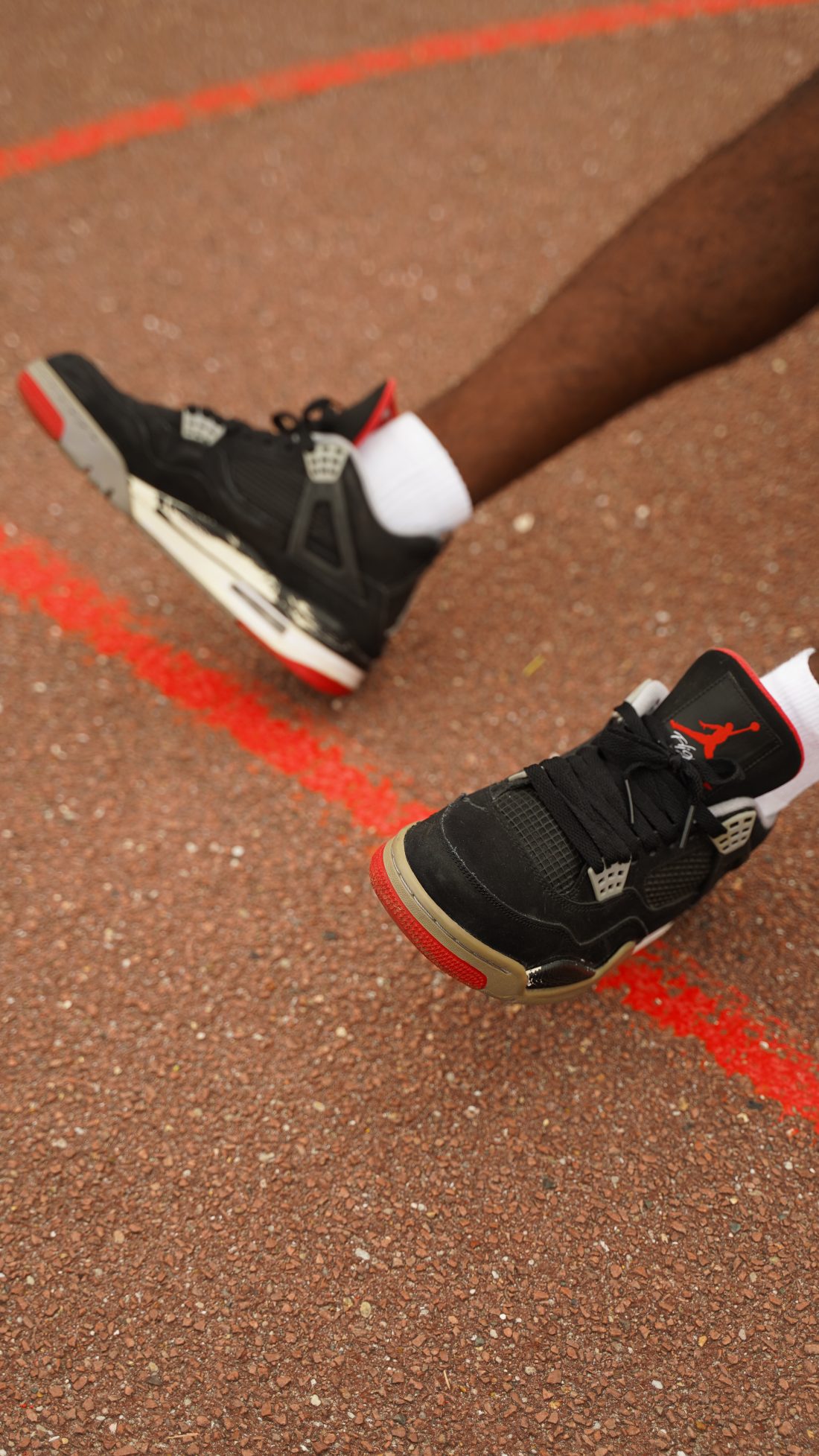 jordan 4 on feet with shorts