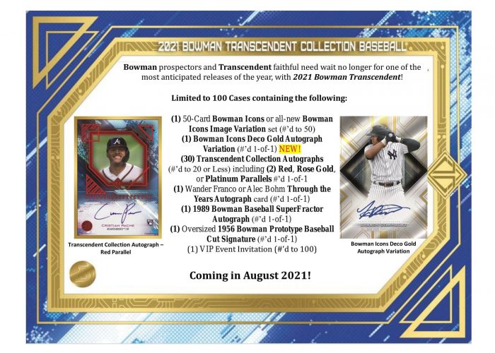 2021 Bowman Transcendent Collection Baseball Case